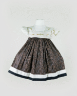 Brown & Cream Hand-embroidered Toddler dress