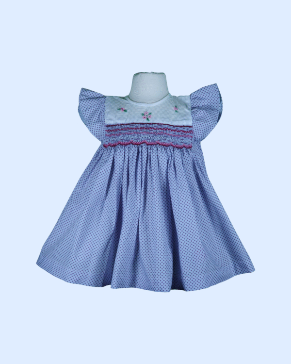 Lavender dress with Smocking and hand-embroidered Toddler Dress