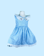 Blue Classic Dress - Vintage Design with Hand-embriodery
