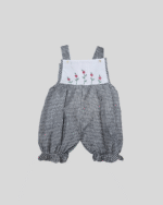 Gingham Cotton Rompers – Hand Embroidered, Unisex