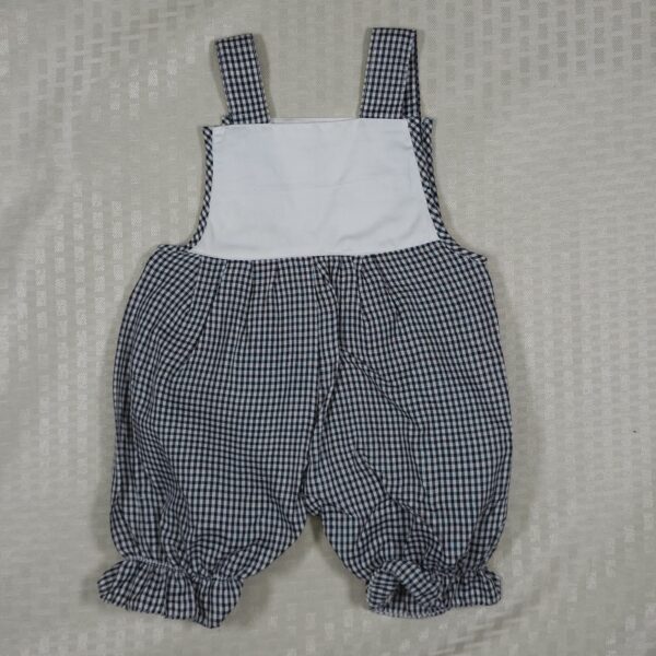 Gingham Cotton Rompers – Hand Embroidered, Unisex