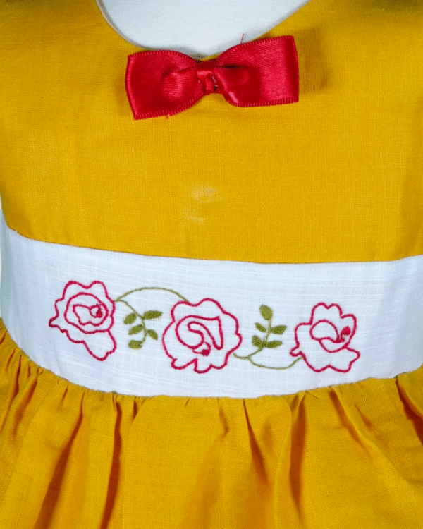 Fall Cotton Dress with Hand-embroidered Design