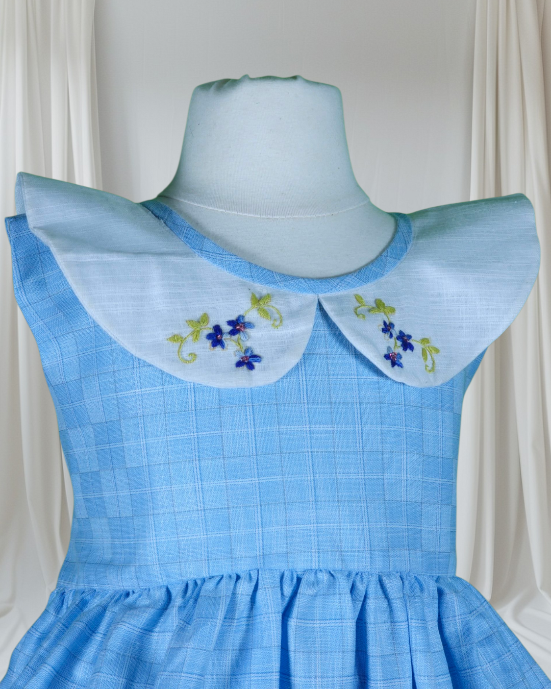 vivienne westwood blue dress Stripe Peter Pan Collar Dress