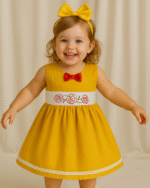 Fall Cotton Dress with Hand-embroidered Design