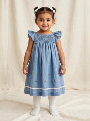 Blue Smocked Dress