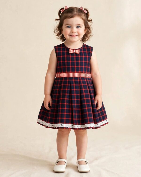 Navy Check Dress
