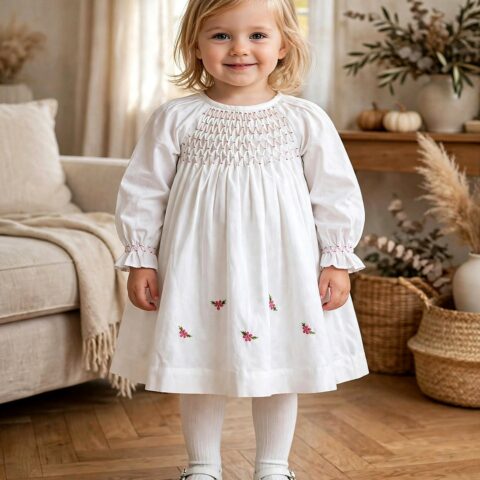 White Smocked Dress